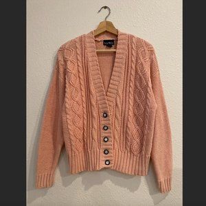 Baby Pink Hunters Run Knit Cardigan with Pearl Buttons